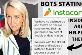 create amazon driver bot, instacart bot, uberbot, slack bot, spark driver bot