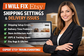 fix etsy shipping settings delivery issues architecture store audit usps bugs up