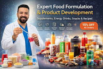 expert food formulation, supplements, recipes and products development