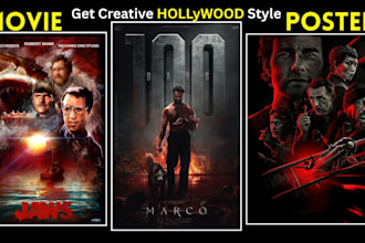 design stunning movie poster, action film poster cinematic poster horror movie