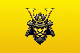 do vector traditional japanese samurai head logo for your brand