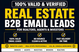 provide real estate b2b  email leads with zero bounce