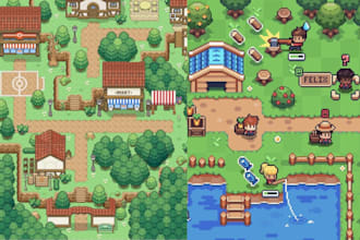 2d top down pixel art tileset tilemap rpg game map background asset 16bit 32bit