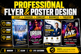 design unique flyer design event banner, playbills and theater design brochures