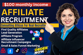 recruit high converting affiliates and influencers for your affiliate program