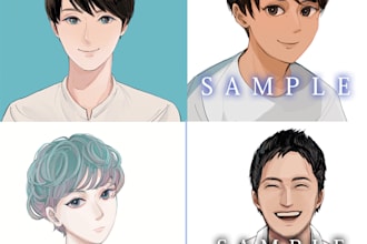 draw anime style portrait, icon or manga illustration
