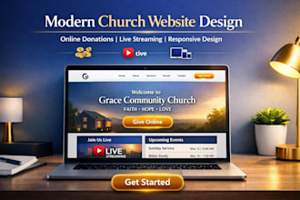 design modern church website design with integrated online donations