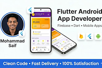 develop flutter android app with firebase backend