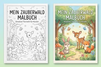 malbuch, kinderbuch und buchillustration für kinder, amazon KDP, aquarelle