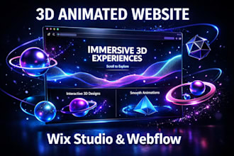 create 3d animated interactive website wix studio 3d webflow threejs website