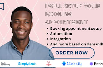 setup booking appointment on acuity scheduling fresha calendly simplybook vagaro