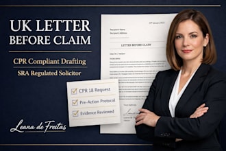 write a cpr compliant UK letter before claim as a UK solicitor