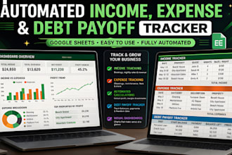 create an automated airbnb income expense or debt payoff tracker in google sheet