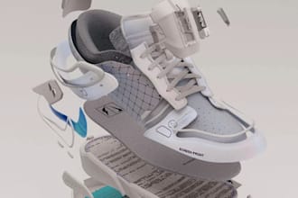 create realistic 3d shoe, bag, bicycle and product animation render