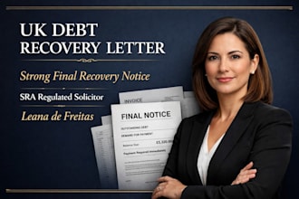 write an authoritative UK debt recovery letter as a licensed solicitor