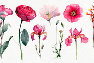 paint watercolor flowers and botanical illustrations