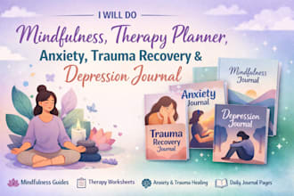 do mindfulness, therapy planner, anxiety, trauma recovery and depression journal