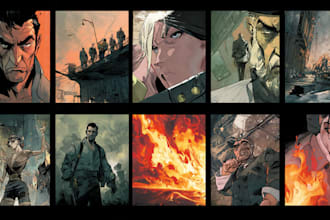 draw comic art for books, panels, and characters