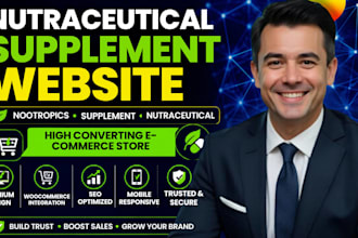 design nutraceutical website, nootropics store, supplement ecommerce website