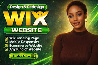 redesign wix website, build wix website, wix online store, business wix website