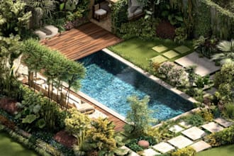 create photorealistic outdoor renders, landscape design