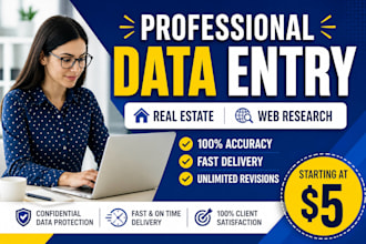 do real estate data entry and web research