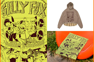 design a catchy illustration for an indie band merchandise