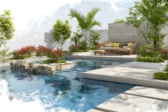 create a custom 2d landscape design with planting layout