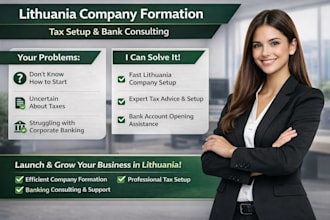 provide lithuania company formation, tax setup, and bank consulting