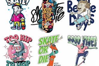 design custom t shirt skeleton skate logo