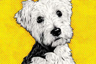 draw animal pop art dog cat pet potrait
