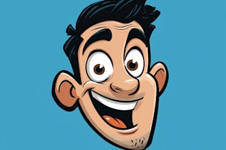 create a vintage cartoon logo design