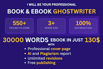 be your ghostwriter, ebook writer, non fiction book writer for amazon KDP