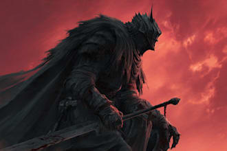create high quality bespoke dark berserk art