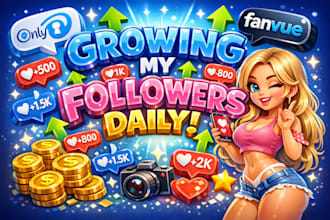 steadily increase daily followers for onlyfans and fanvue promotion