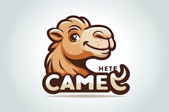 do awesome modern camel mascot logo only 15 hours