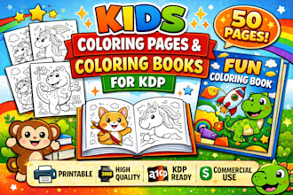 create kids coloring book pages and printable activity books