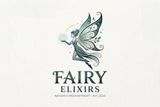 design a magical and elegant fairy logo for your brand
