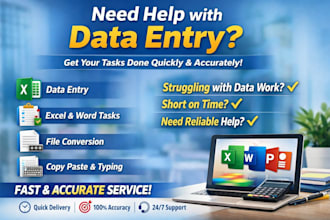 professional data entry, typing, and ms office work