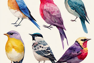 make a illustration of bird or another animal