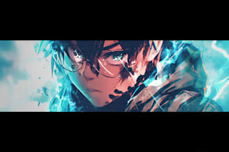 design professional anime or gaming youtube banner