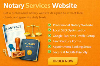 design legal notary website, create leads with seo and local business setup