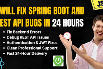 fix spring boot and rest API bugs in 24 hours