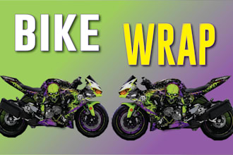 do unique bike wrap, motorcycle any vehicle wrap design