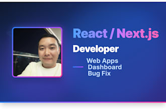develop react nextjs web app or dashboard