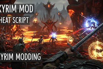 create custom skyrim mod, cheat script, trainer, combat enhancement for se, ae