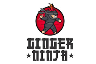 design custom sushi bar funky ninja style logo