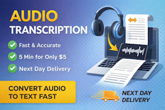 do audio to text transcription and typing