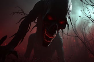 design highly detailed horror gaming youtube thumbnail