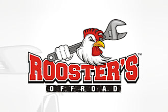 design mascot unique rooster offroad logo